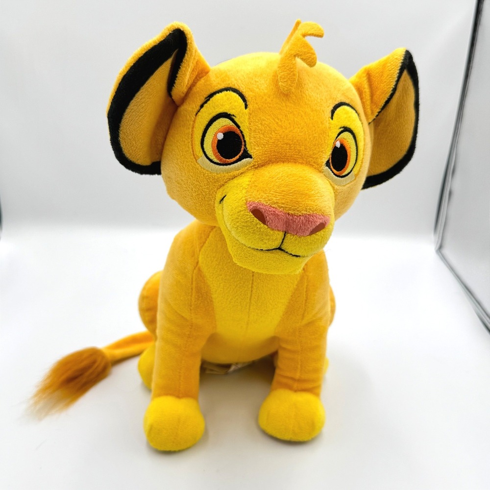 Disney The Lion King Simba Cub Plush 11in Sitting Embroidered Eyes Yellow